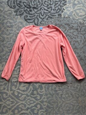 Comfort Corner Fleece Long Sleeve Top Pink Peach Medium